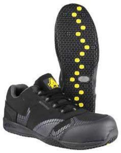 Picture of Amblers Lightweight Waterproof Safety Trainers S3 SRC - Black Size 6