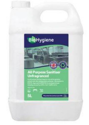 Picture of 2x5lt BioHygiene All Purpose Sanitiser Conc. Unfragranced 