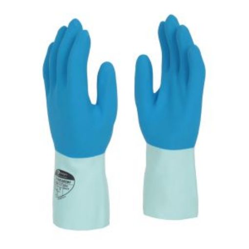 Picture of 30cm Taskmaster Latex Gauntlet / Cotton Liner - Blue Large