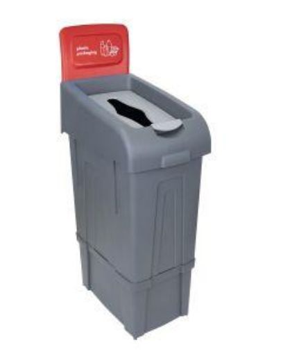 Picture of 80lt Procycle Recycling Bin & Back Panel - Red Plastics