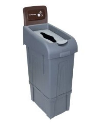 Picture of 80lt Procycle Recycling Bin & Back Panel - Brown Food Waste 