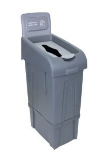 Picture of 80lt Procycle Recycling Bin & Back Panel - Gey Tins/Cans 