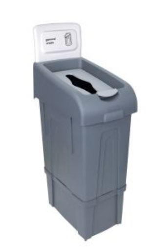 Picture of 80lt Procycle Recycling Bin & Back Panel - White General Waste