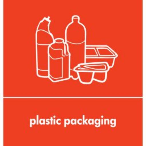 Picture of Recycle Label Self Adhesive - Red Plastic Packaging