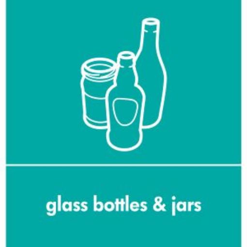 Picture of Recycle Label Self Adhesive - Turquoise Glass 