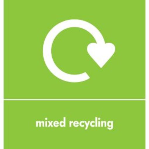 Picture of Recycle Label Self Adhesive - Lime Mixed Recycling