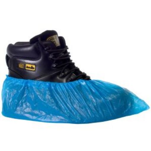 Picture of x100 40cm/ 16" Econ Disposable CPE Overshoes - Blue