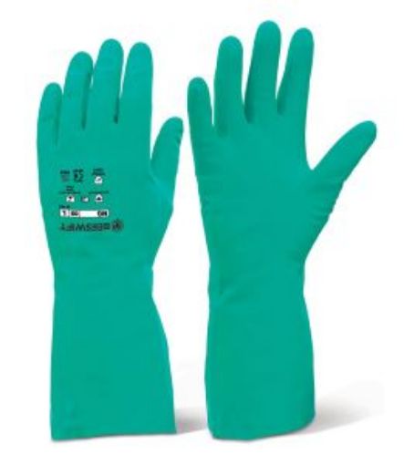 Picture of Nitrile Glove Flocklined Chem Resist - Green