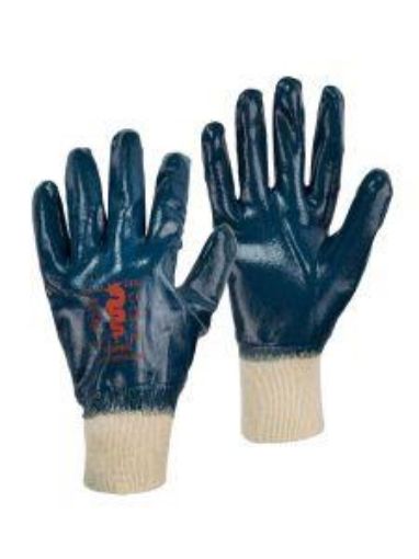 Picture of Nitrile Heavy Fully Coated Knitwrist Glove - Blue