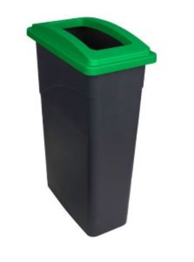 Picture of 90lt Recycling Wall Hugger Bin with Dark Green Lid