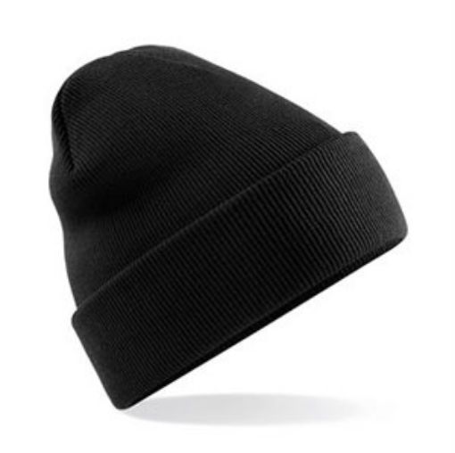 Picture of Beechfield Acrylic Knitted Beanie Hat - Black 