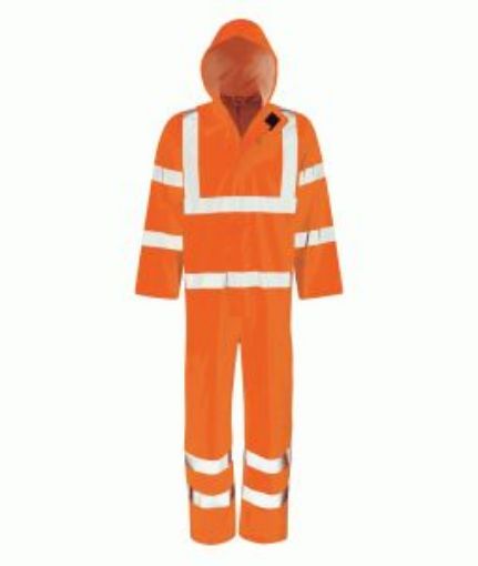 Picture of Elm His Vis Hyrda-Flex Hooded Coverall - Orange