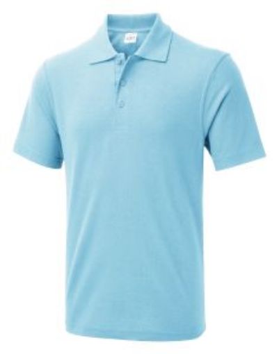 Picture of UX Unisex Polo Shirt Polycotton - Sky Blue