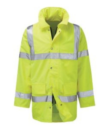 Picture of Hi Vis Geraint Hi Vis 3/4 Length Waterproof Jacket - Yellow