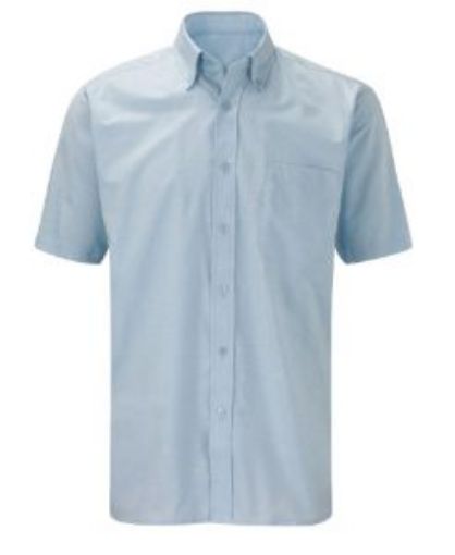 Picture of Mens Oxford Shirt Short Sleeve - Light Blue