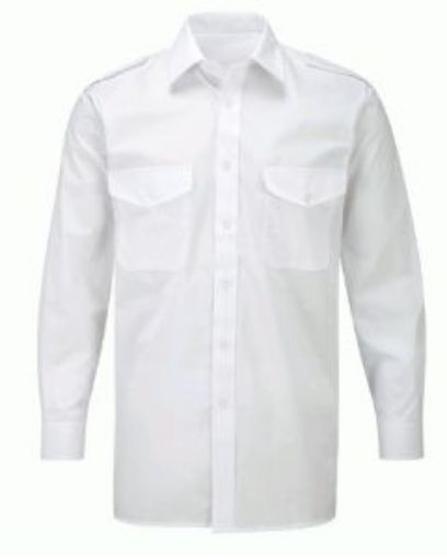 Picture of Mens Pilot Shirt Shirt Long Sleeve - White