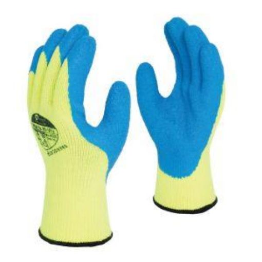 Picture of Matrix Hi Viz - Latex Coated Gloves - Yellow Blue Size 9 