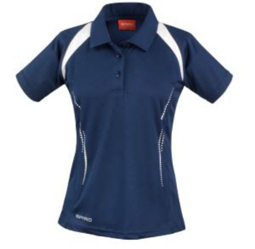 Picture of Ladies Spiro Sports Polo Shirt - Navy/White Trim