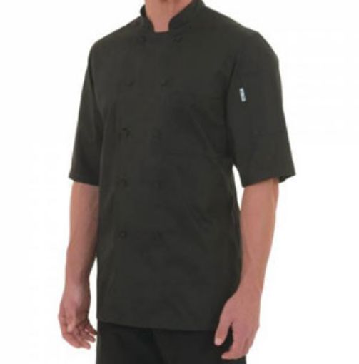 Picture of Unisex Chefs Jacket Cool Vent Short Sleeve - Black Medium (40-42")