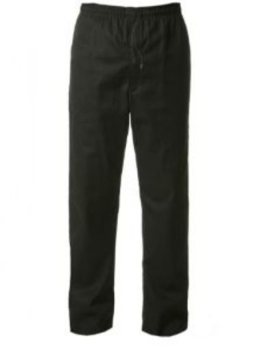 Picture of Unisex Chefs Elasticated/Drawstring Trousers - Black