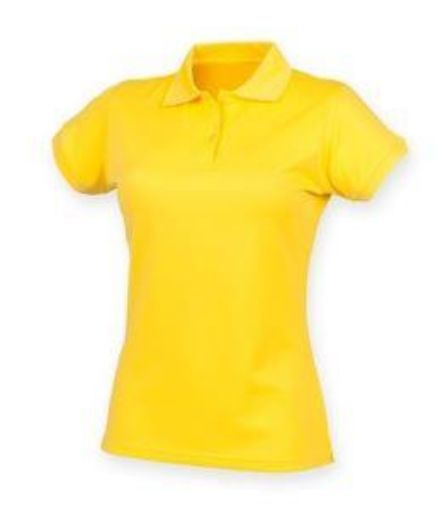 Picture of Ladies Henbury Coolplus PoloShirt - Yellow