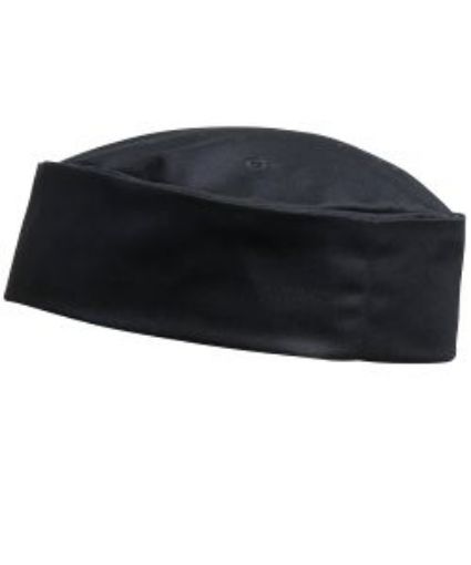 Picture of Premier Turn Up Chefs Skull Cap (Double Band) - Black